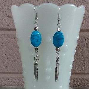 3½ inch Genuine Turquoise earrings